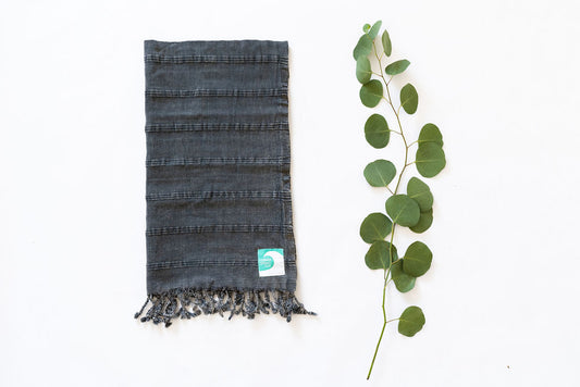 Small Stonewash Turkish Hand Towel - "Volcanic Sand"